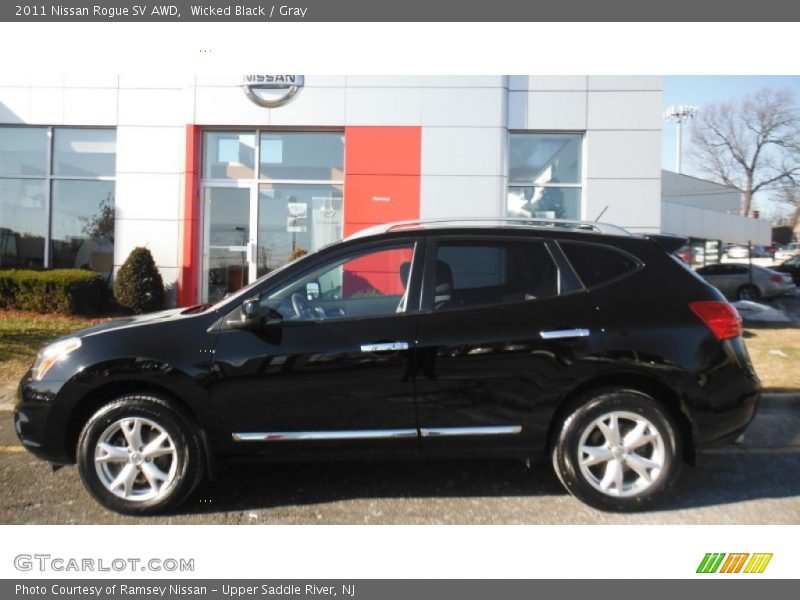 Wicked Black / Gray 2011 Nissan Rogue SV AWD
