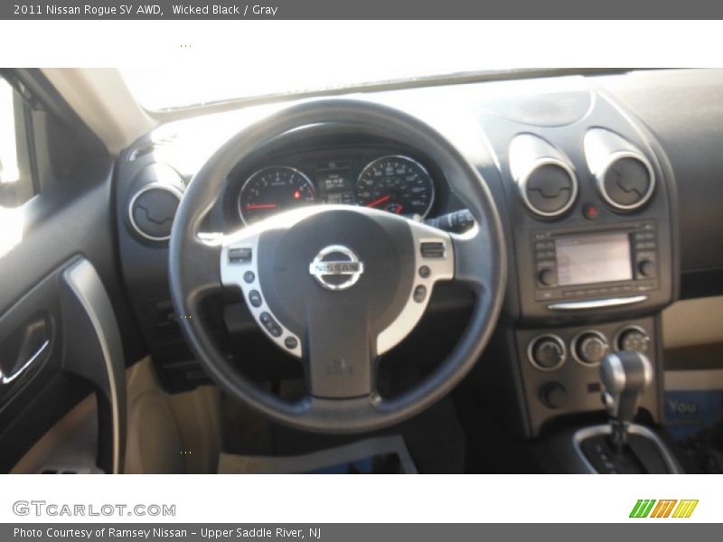 Wicked Black / Gray 2011 Nissan Rogue SV AWD