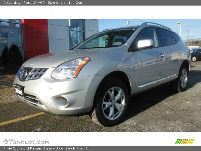 Silver Ice Metallic / Gray 2011 Nissan Rogue SV AWD