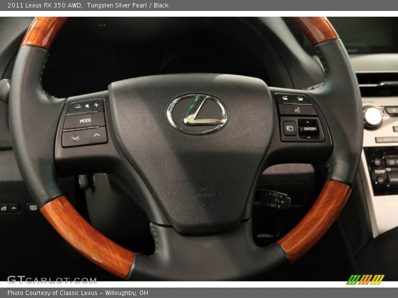 Tungsten Silver Pearl / Black 2011 Lexus RX 350 AWD