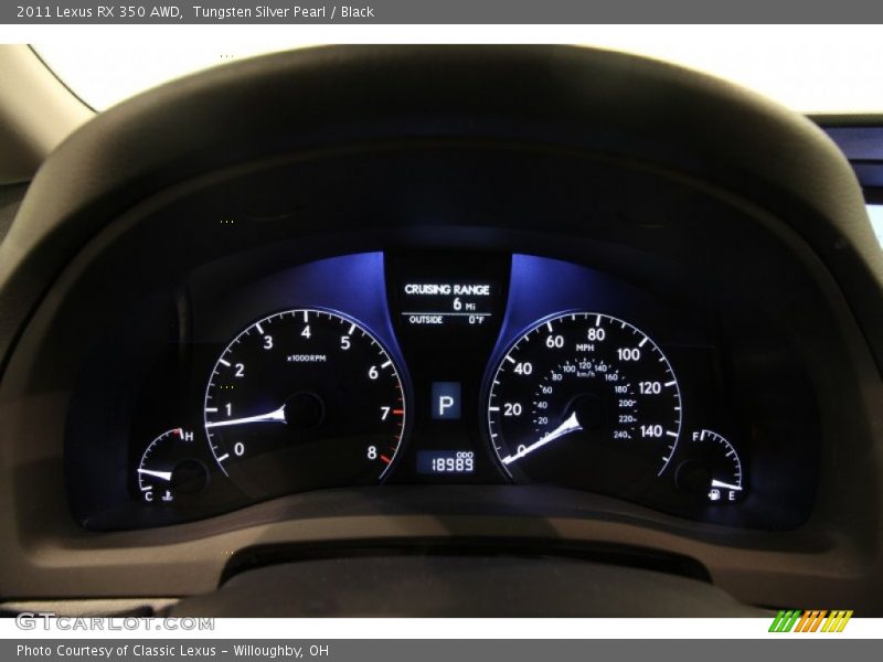 Tungsten Silver Pearl / Black 2011 Lexus RX 350 AWD