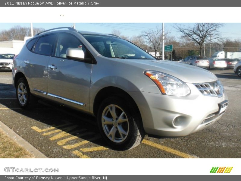 Silver Ice Metallic / Gray 2011 Nissan Rogue SV AWD