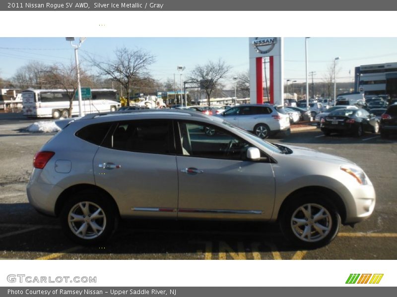 Silver Ice Metallic / Gray 2011 Nissan Rogue SV AWD