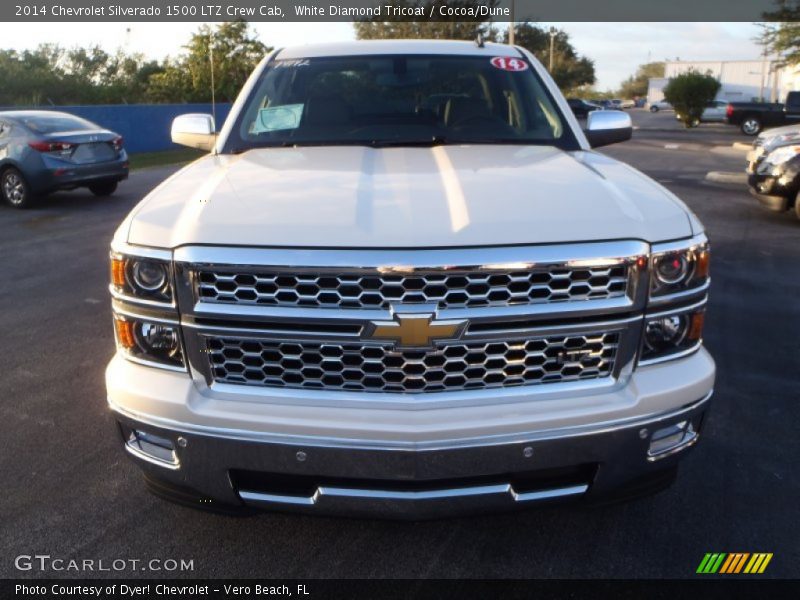 White Diamond Tricoat / Cocoa/Dune 2014 Chevrolet Silverado 1500 LTZ Crew Cab