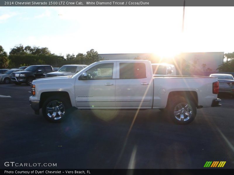White Diamond Tricoat / Cocoa/Dune 2014 Chevrolet Silverado 1500 LTZ Crew Cab