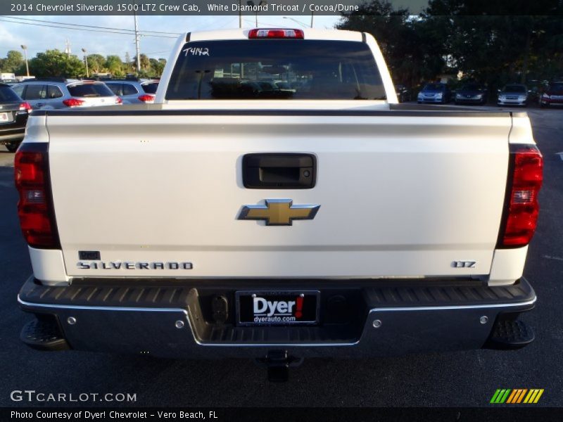 White Diamond Tricoat / Cocoa/Dune 2014 Chevrolet Silverado 1500 LTZ Crew Cab