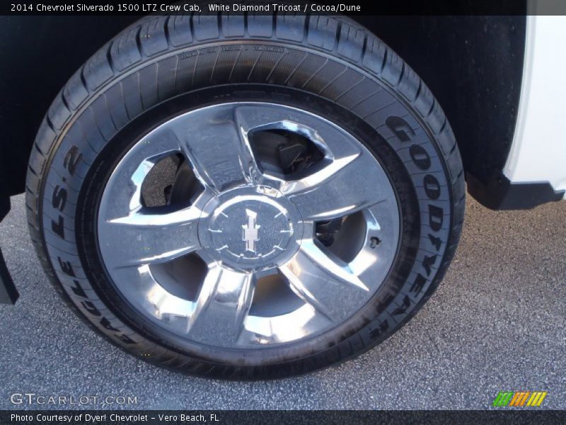 White Diamond Tricoat / Cocoa/Dune 2014 Chevrolet Silverado 1500 LTZ Crew Cab