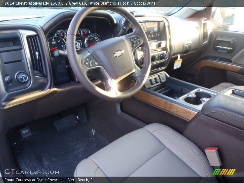 White Diamond Tricoat / Cocoa/Dune 2014 Chevrolet Silverado 1500 LTZ Crew Cab
