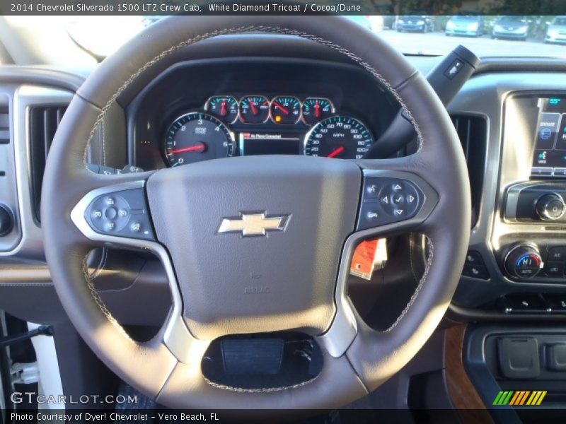 White Diamond Tricoat / Cocoa/Dune 2014 Chevrolet Silverado 1500 LTZ Crew Cab