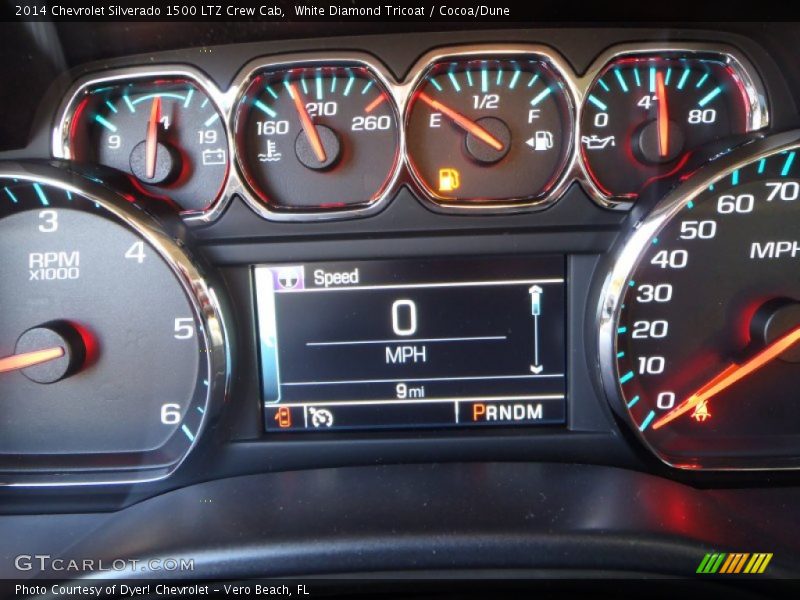 White Diamond Tricoat / Cocoa/Dune 2014 Chevrolet Silverado 1500 LTZ Crew Cab