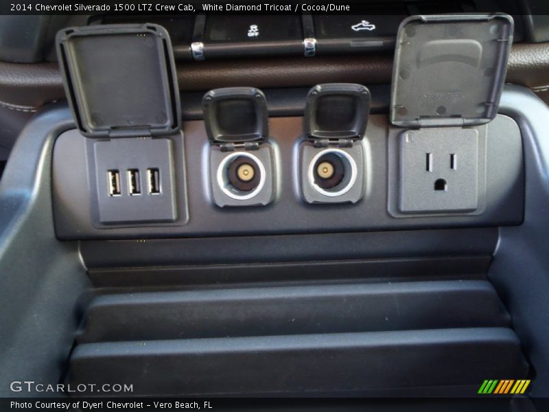 White Diamond Tricoat / Cocoa/Dune 2014 Chevrolet Silverado 1500 LTZ Crew Cab