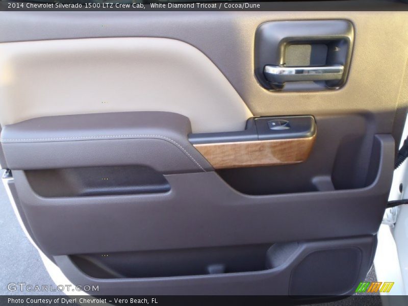 White Diamond Tricoat / Cocoa/Dune 2014 Chevrolet Silverado 1500 LTZ Crew Cab