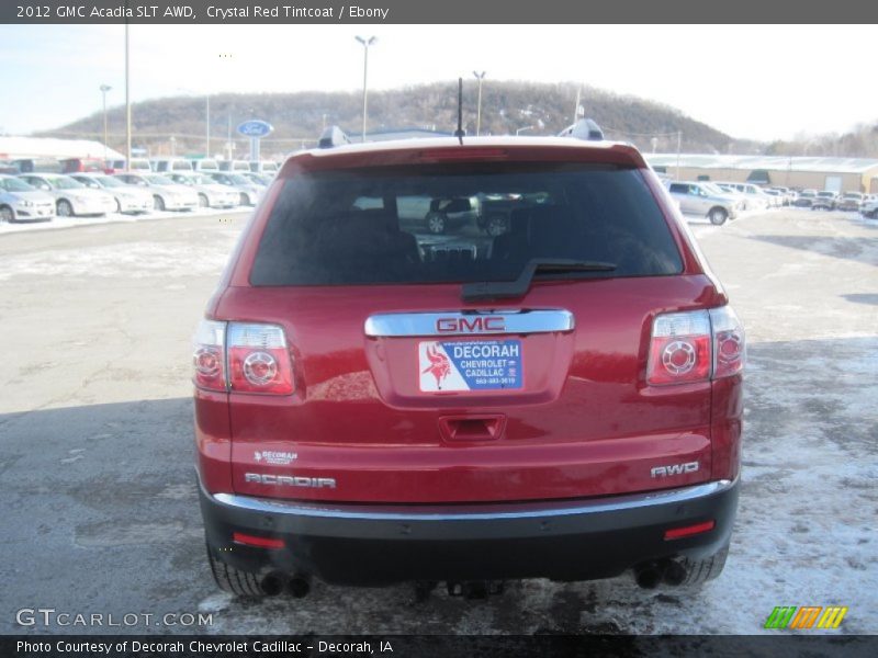 Crystal Red Tintcoat / Ebony 2012 GMC Acadia SLT AWD