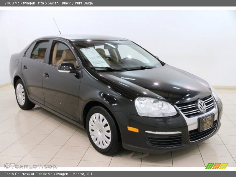 Black / Pure Beige 2008 Volkswagen Jetta S Sedan
