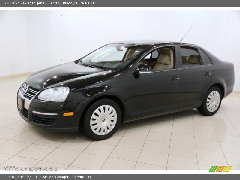 Black / Pure Beige 2008 Volkswagen Jetta S Sedan