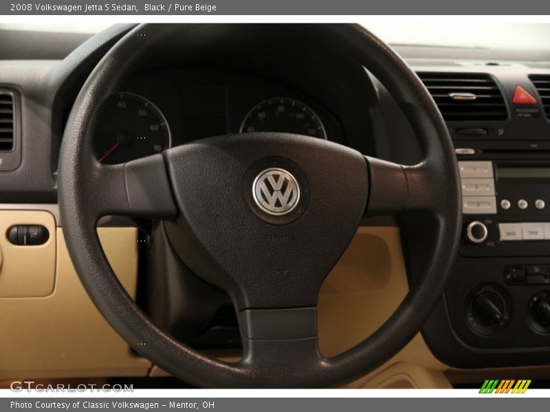 Black / Pure Beige 2008 Volkswagen Jetta S Sedan
