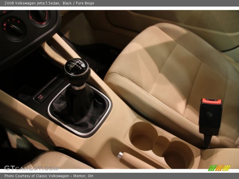 Black / Pure Beige 2008 Volkswagen Jetta S Sedan