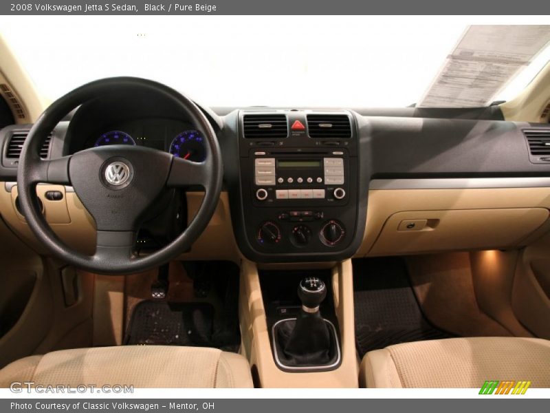 Black / Pure Beige 2008 Volkswagen Jetta S Sedan