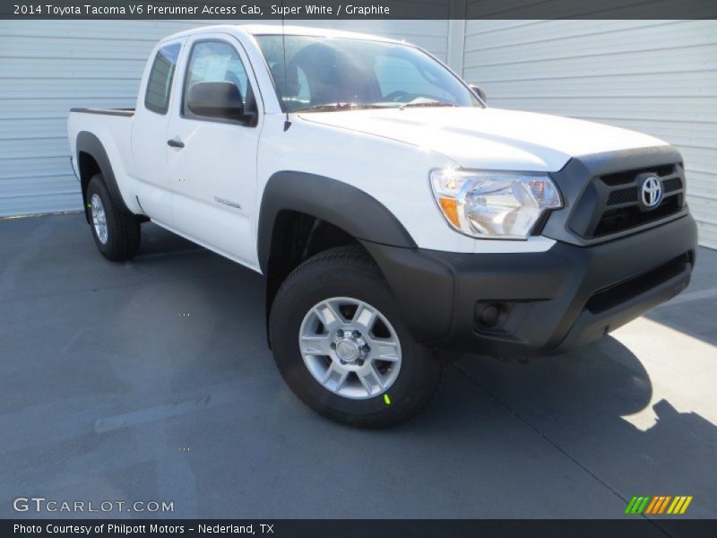 Super White / Graphite 2014 Toyota Tacoma V6 Prerunner Access Cab