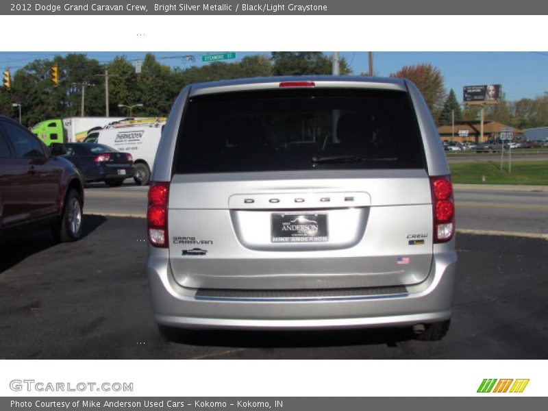 Bright Silver Metallic / Black/Light Graystone 2012 Dodge Grand Caravan Crew