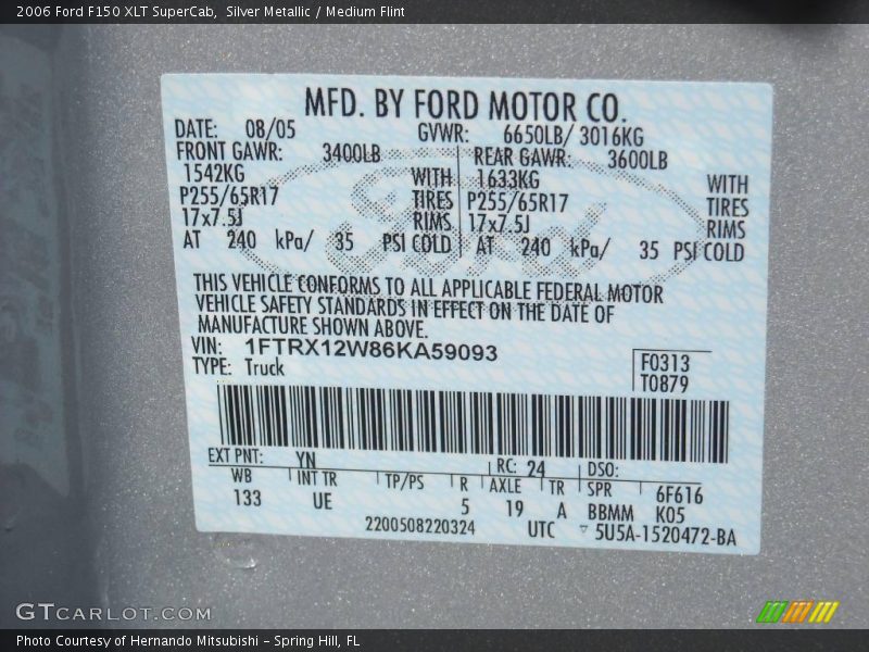 Silver Metallic / Medium Flint 2006 Ford F150 XLT SuperCab
