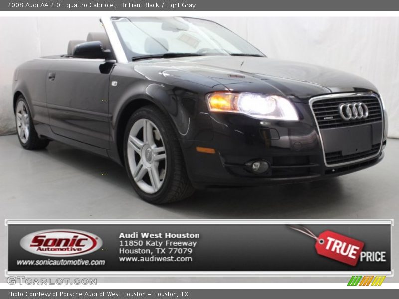 Brilliant Black / Light Gray 2008 Audi A4 2.0T quattro Cabriolet