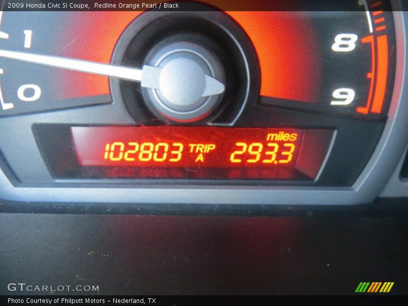 Redline Orange Pearl / Black 2009 Honda Civic Si Coupe