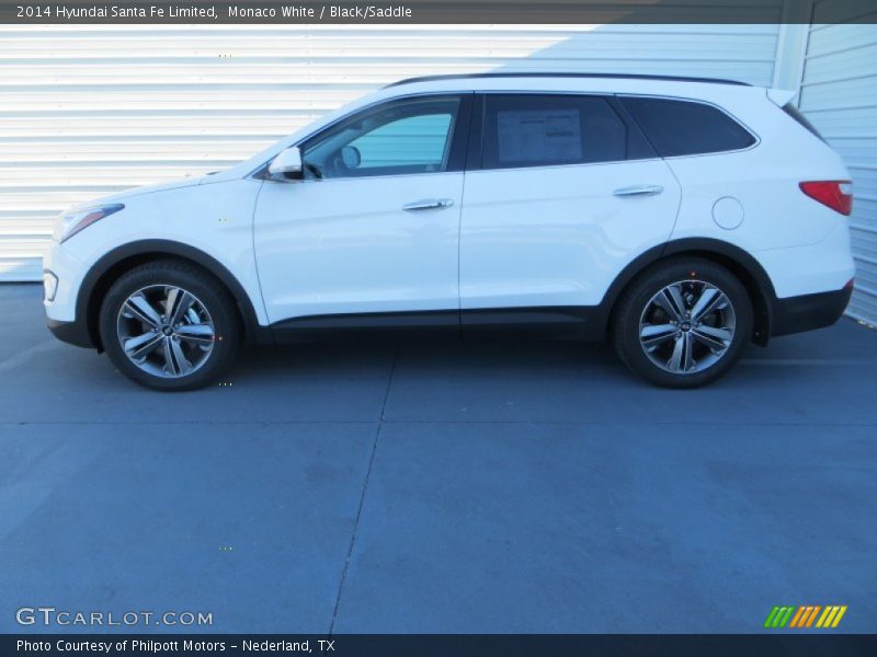 Monaco White / Black/Saddle 2014 Hyundai Santa Fe Limited