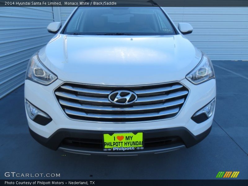 Monaco White / Black/Saddle 2014 Hyundai Santa Fe Limited