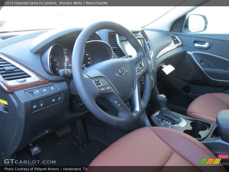 Monaco White / Black/Saddle 2014 Hyundai Santa Fe Limited