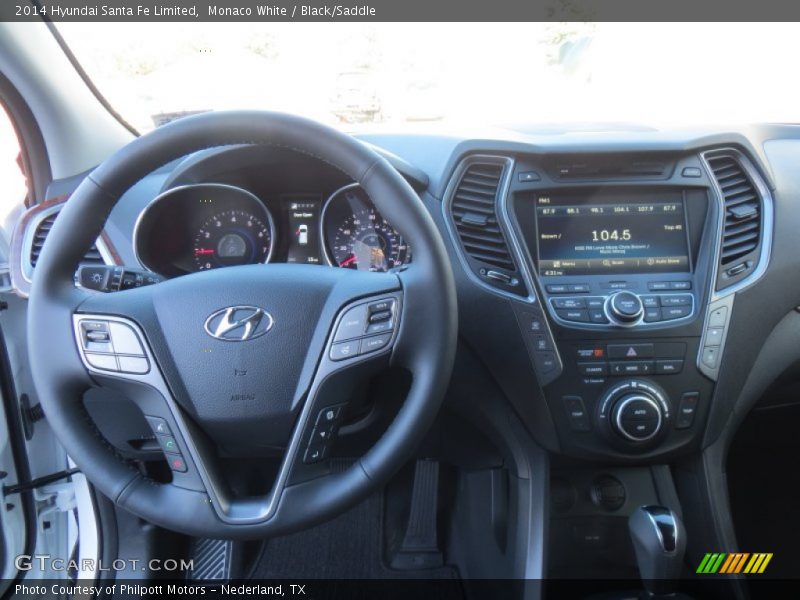 Monaco White / Black/Saddle 2014 Hyundai Santa Fe Limited