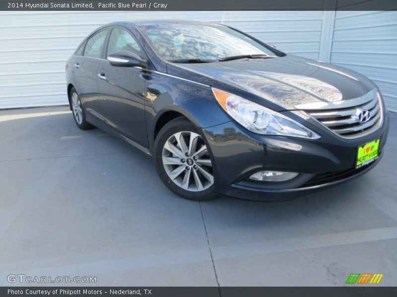 Pacific Blue Pearl / Gray 2014 Hyundai Sonata Limited