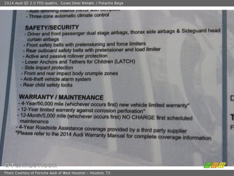 Cuvee Silver Metallic / Pistachio Beige 2014 Audi Q5 3.0 TFSI quattro