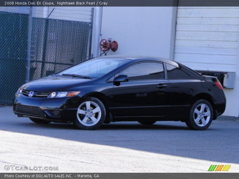 Nighthawk Black Pearl / Gray 2008 Honda Civic EX Coupe