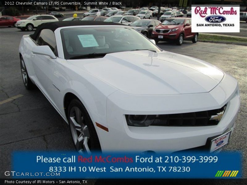 Summit White / Black 2012 Chevrolet Camaro LT/RS Convertible