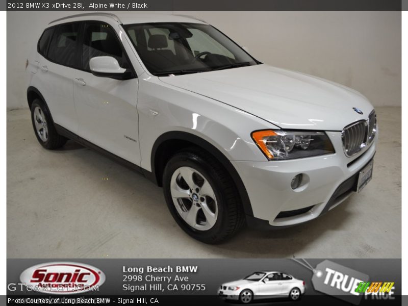Alpine White / Black 2012 BMW X3 xDrive 28i