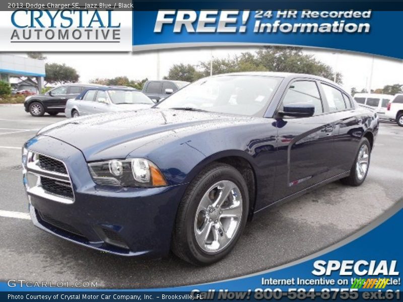 Jazz Blue / Black 2013 Dodge Charger SE