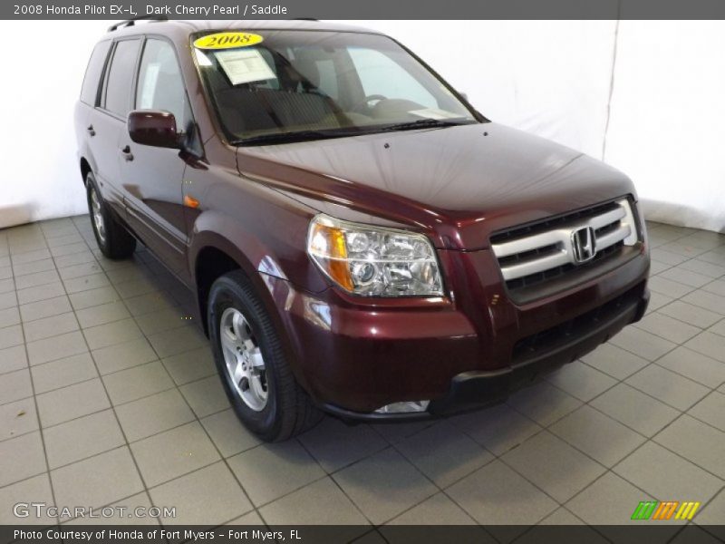 Dark Cherry Pearl / Saddle 2008 Honda Pilot EX-L