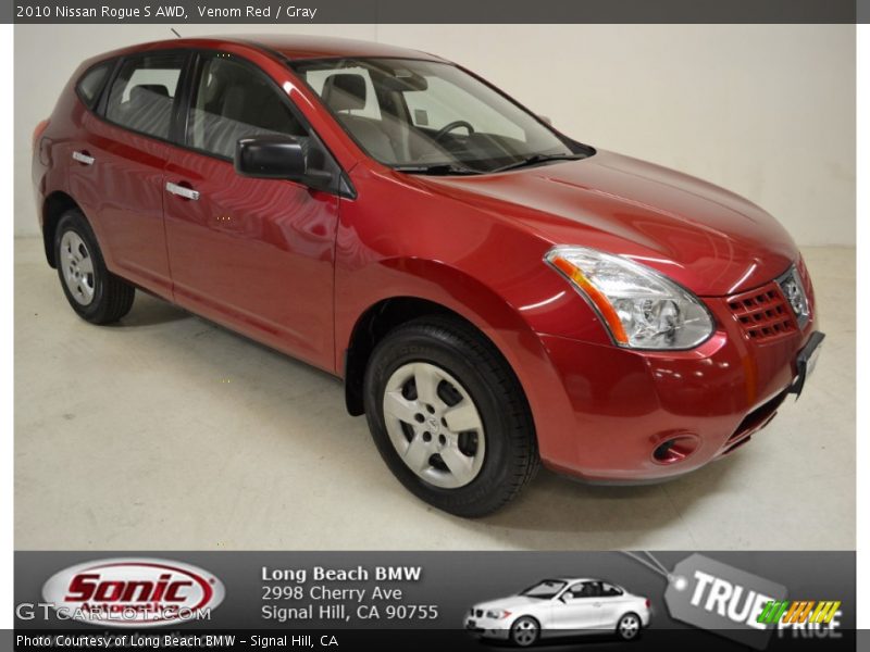Venom Red / Gray 2010 Nissan Rogue S AWD