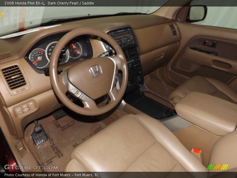 Dark Cherry Pearl / Saddle 2008 Honda Pilot EX-L
