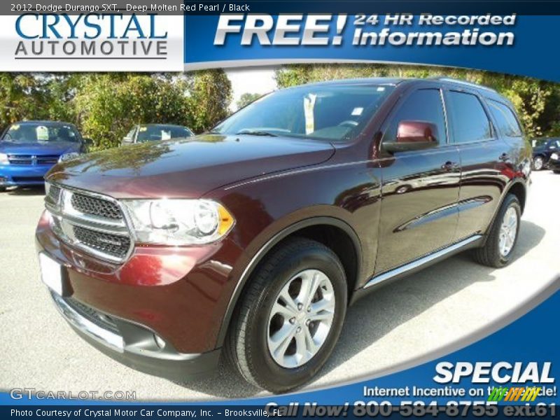 Deep Molten Red Pearl / Black 2012 Dodge Durango SXT