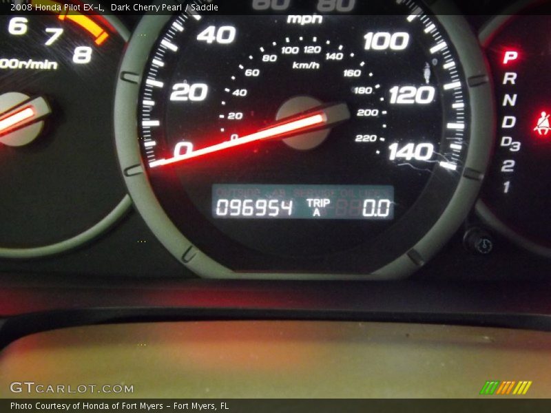 Dark Cherry Pearl / Saddle 2008 Honda Pilot EX-L