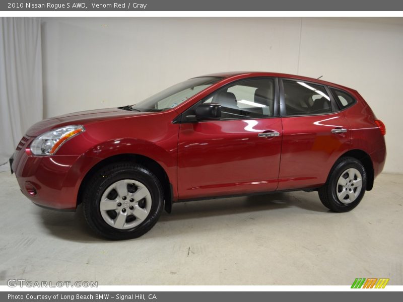 Venom Red / Gray 2010 Nissan Rogue S AWD