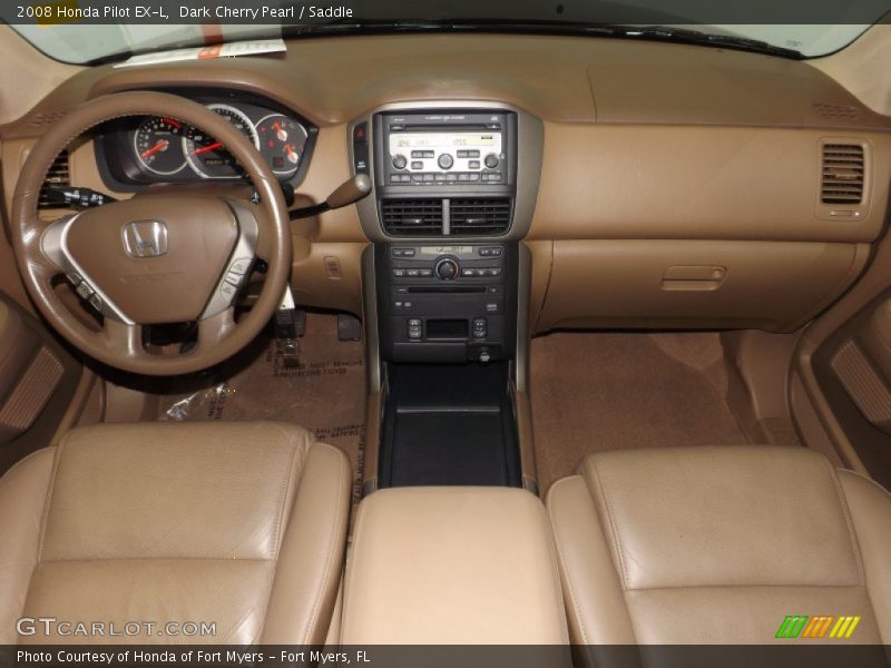 Dark Cherry Pearl / Saddle 2008 Honda Pilot EX-L