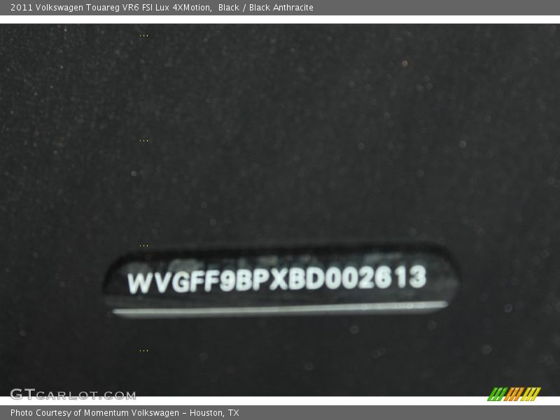 Black / Black Anthracite 2011 Volkswagen Touareg VR6 FSI Lux 4XMotion