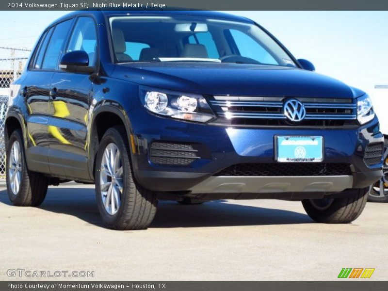 Night Blue Metallic / Beige 2014 Volkswagen Tiguan SE
