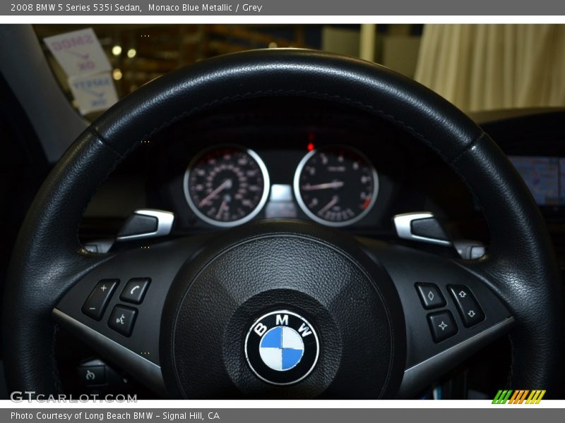 Monaco Blue Metallic / Grey 2008 BMW 5 Series 535i Sedan