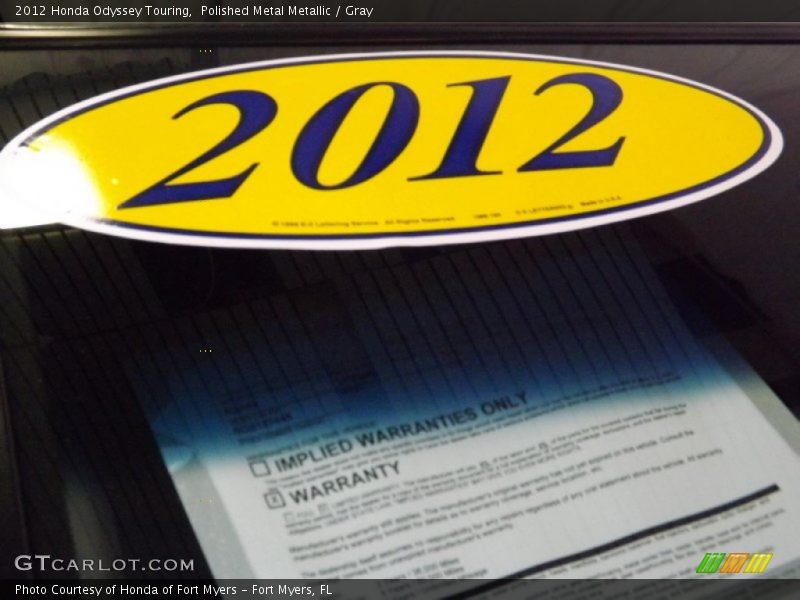 Polished Metal Metallic / Gray 2012 Honda Odyssey Touring