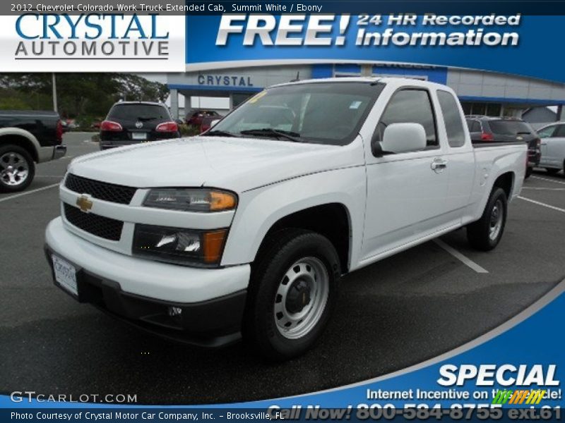 Summit White / Ebony 2012 Chevrolet Colorado Work Truck Extended Cab