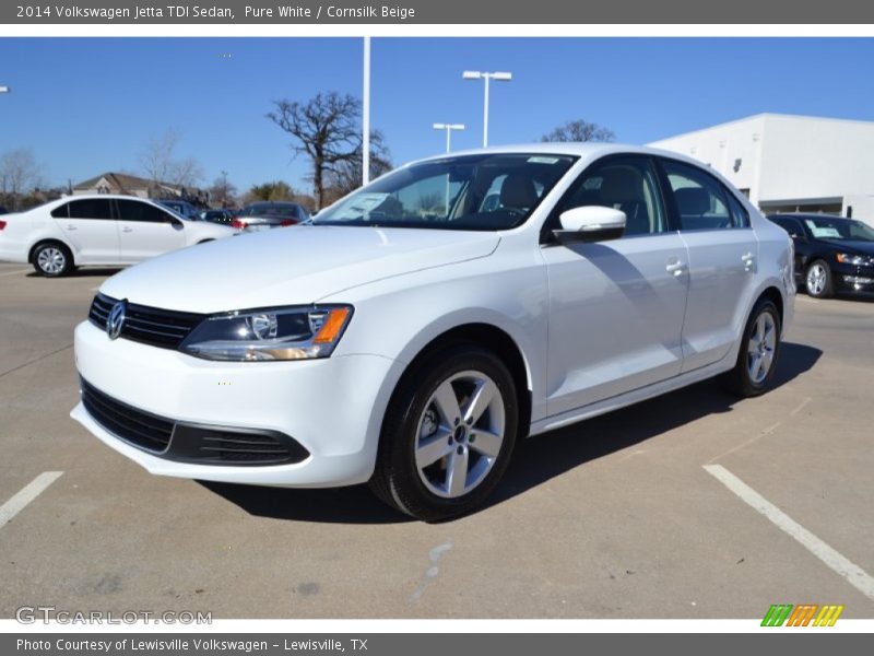 Pure White / Cornsilk Beige 2014 Volkswagen Jetta TDI Sedan